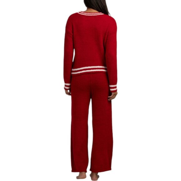 CUPCAKES & CASHMERE 2pc Crew Neck Pull Over Bow Embroidered Top And Wide Leg Pan - Picture 2 of 3